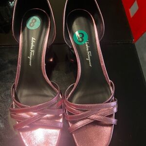Salvatore Ferragamo Mirrored 60mm heel Metallic Pink Heels